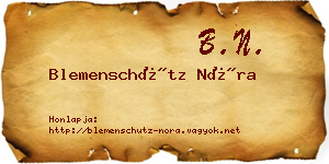 Blemenschütz Nóra névjegykártya